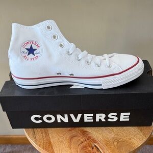 Women’s Converse White and Red High-Top Sneakers